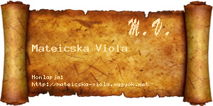 Mateicska Viola névjegykártya
